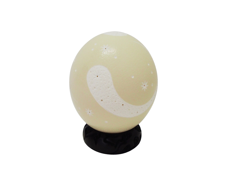 Carved Decorative Ostrich Egg - 13 (Pattern Shooting Stars)